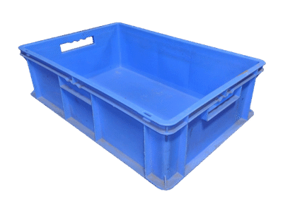 Used HPJ Industries  24" x 16" x 7" Blue Hand Totes Smooth Bottom w/Hand Holes