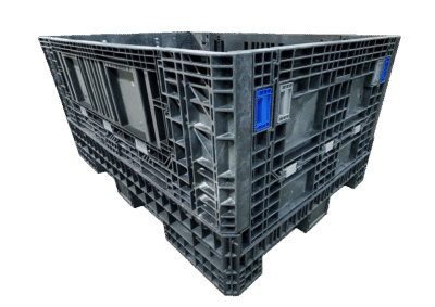 New Orbis 70" x 48" x 34" All Black Bulk Container - 4 Drop Doors