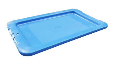 Used Orbis 12" x 7" Blue Hand Tote Lid