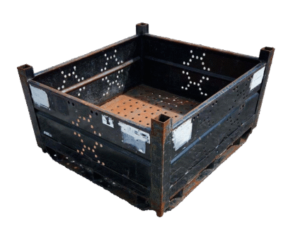 Used HPJ Industries 48" x 45" x 26" Steel Tub No Drop Doors Bottom Stacking Pegs