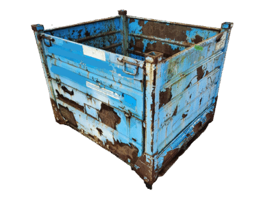 Used HPJ Industries Reconditioned 52" x 44.5" x 42" Collapsible Steel Tube - 2 Drop Doors