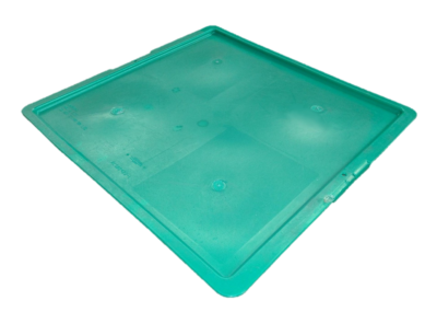 Used HPJ Industries  24" x 22" x 0.5" Green Hand Tote Lid