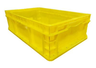 Used HPJ Industries  24" x 15" x 7" Yellow Hand Tote Reinforced Bottom