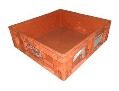Used HPJ Industries  24" x 22" x 7" Orange Hand Tote Reinforced Bottom