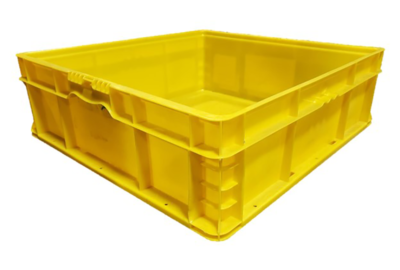 Used HPJ Industries  24" x 22" x 7" Yellow Hand Tote Smooth Bottom