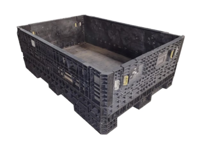 Reconditioned HPJ Industries 70" x 48" x 25" All Black Bulk Container - 2 Drop Doors
