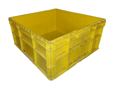 Used HPJ Industries  24" x 22" x 11" Yellow Hand Tote Reinforced Bottom