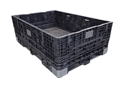 Reconditioned HPJ Industries 70" x 48" x 25" All Black Bulk Container - 4 Drop Doors
