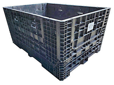 Lightly Used Buckhorn 70" x 48" x 34" All Black Bulk Container - 4 Drop Doors