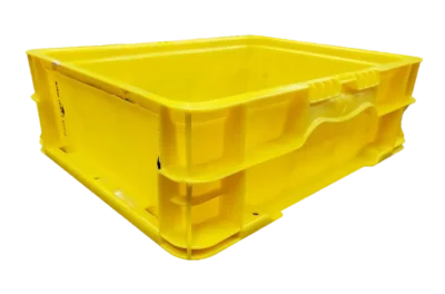 Used HPJ Industries  15" x 12" x 5" Yellow Hand Tote Reinforced Bottom