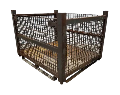 Used HPJ Industries 54" x 44" x 39.5" Wire Basket on 54" Side - 2 Drop Doors