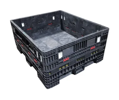 Reconditioned HPJ Industries 56" x 48" x 25" All Black All Good Runner 48" Side Bulk Container - 2 Drop Doors
