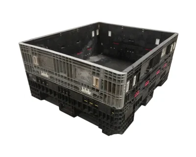 Reconditioned HPJ Industries 56" x 48" x 25" Mixed Color Bulk Container - 4 Drop Doors
