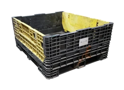 Reconditioned HPJ Industries 57" x 48" x 25" Mixed Color All Good Runner 57" Side Bulk Container - 2 Drop Doors