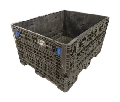 Reconditioned HPJ Industries 62" x 48" x 34" All Black 62" Side Bulk Container - 2 Drop Doors