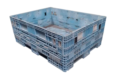 Reconditioned HPJ Industries 64" x 48" x 25" Mixed Color All Good Runner 64" Side Bulk Container - 2 Drop Doors