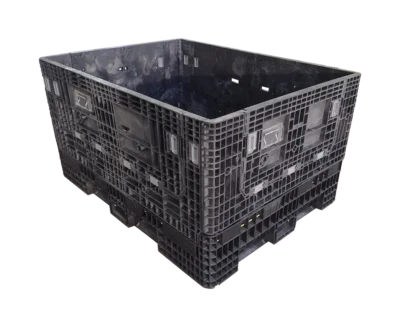 Lightly Used Orbis 65" x 48" x 34" All Black Bulk Container - 4 Drop Doors