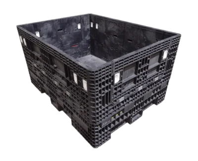65" x 48" x 34" Reconditioned Orbis All Black All Good Runner Bulk Container - 4 Doors