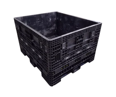 New Orbis 56" x 48" x 34" All Black Bulk Container - 4 Drop Doors