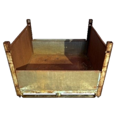 Used HPJ Industries 48" x 46" x 34" Steel Tub 48" Side Stacking Pegs on Bottom - 2 Drop Doors