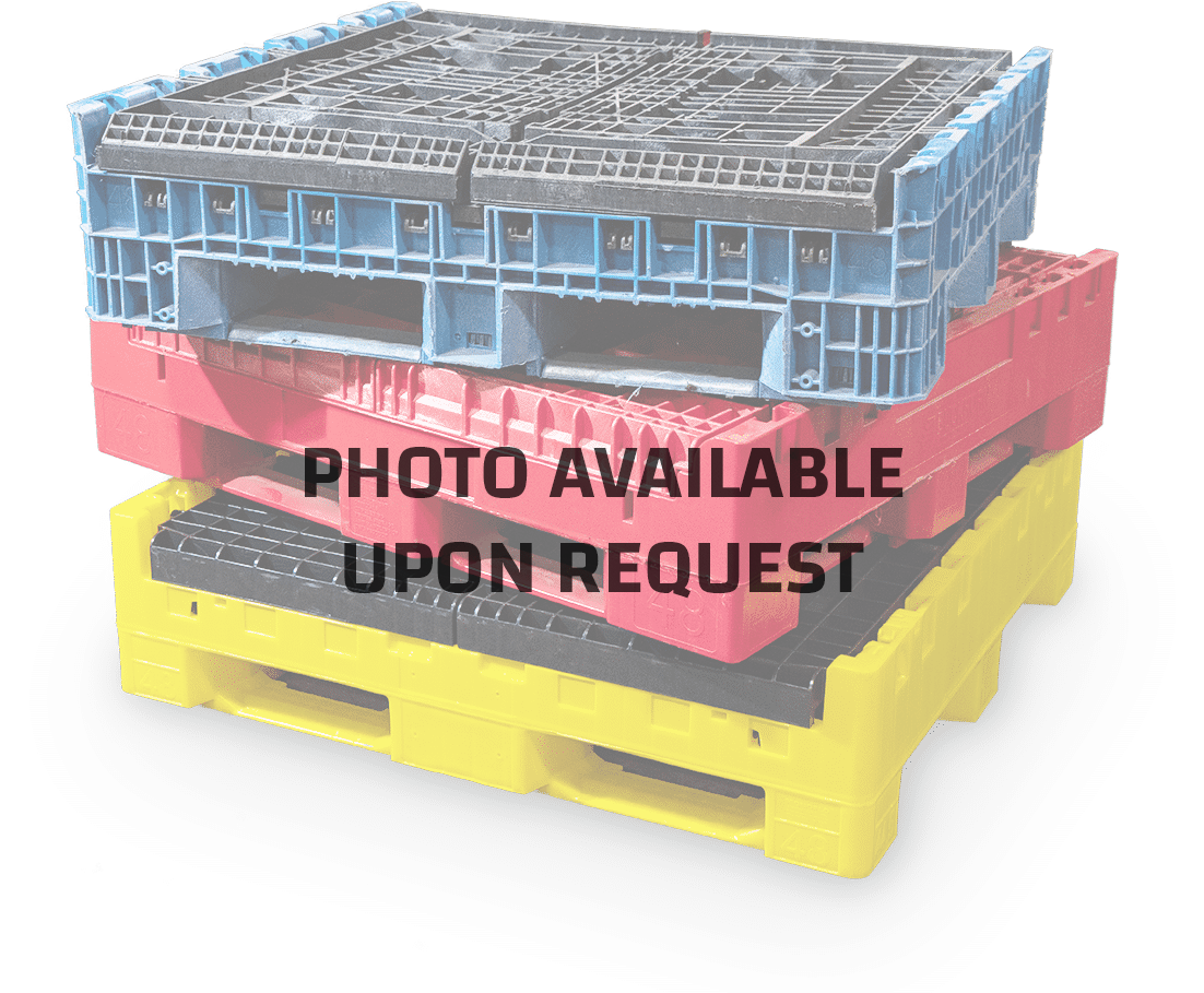 Reconditioned HPJ Industries 64" x 48" x 34" All Blue Door Bulk Container - 2 Drop Doors