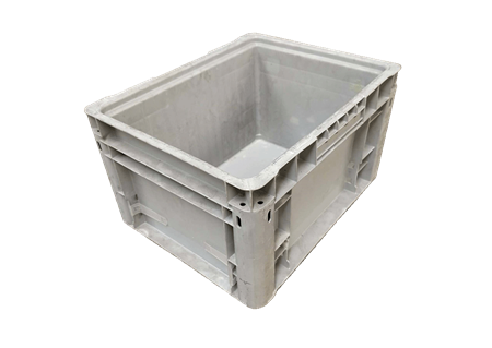 Used HPJ Industries  15" x 12" x 8" Gray Hand Tote Smooth Bottom
