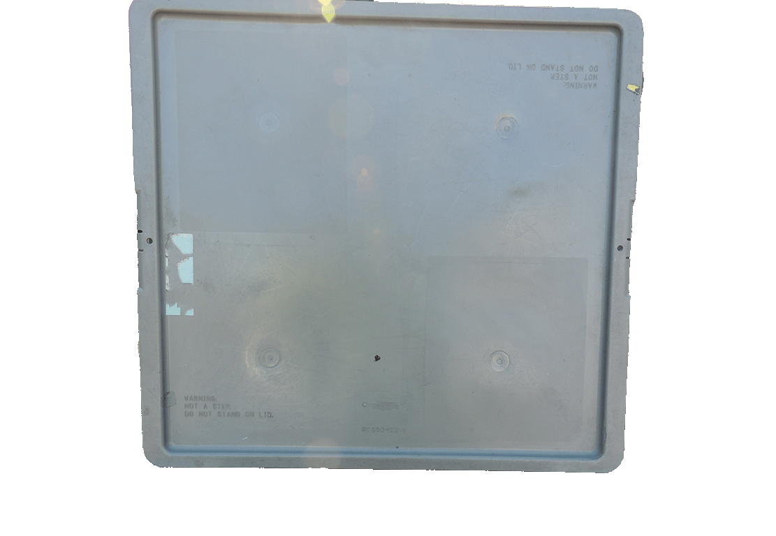 Used HPJ Industries  24" x 22" x 1" Gray Hand Tote Lid