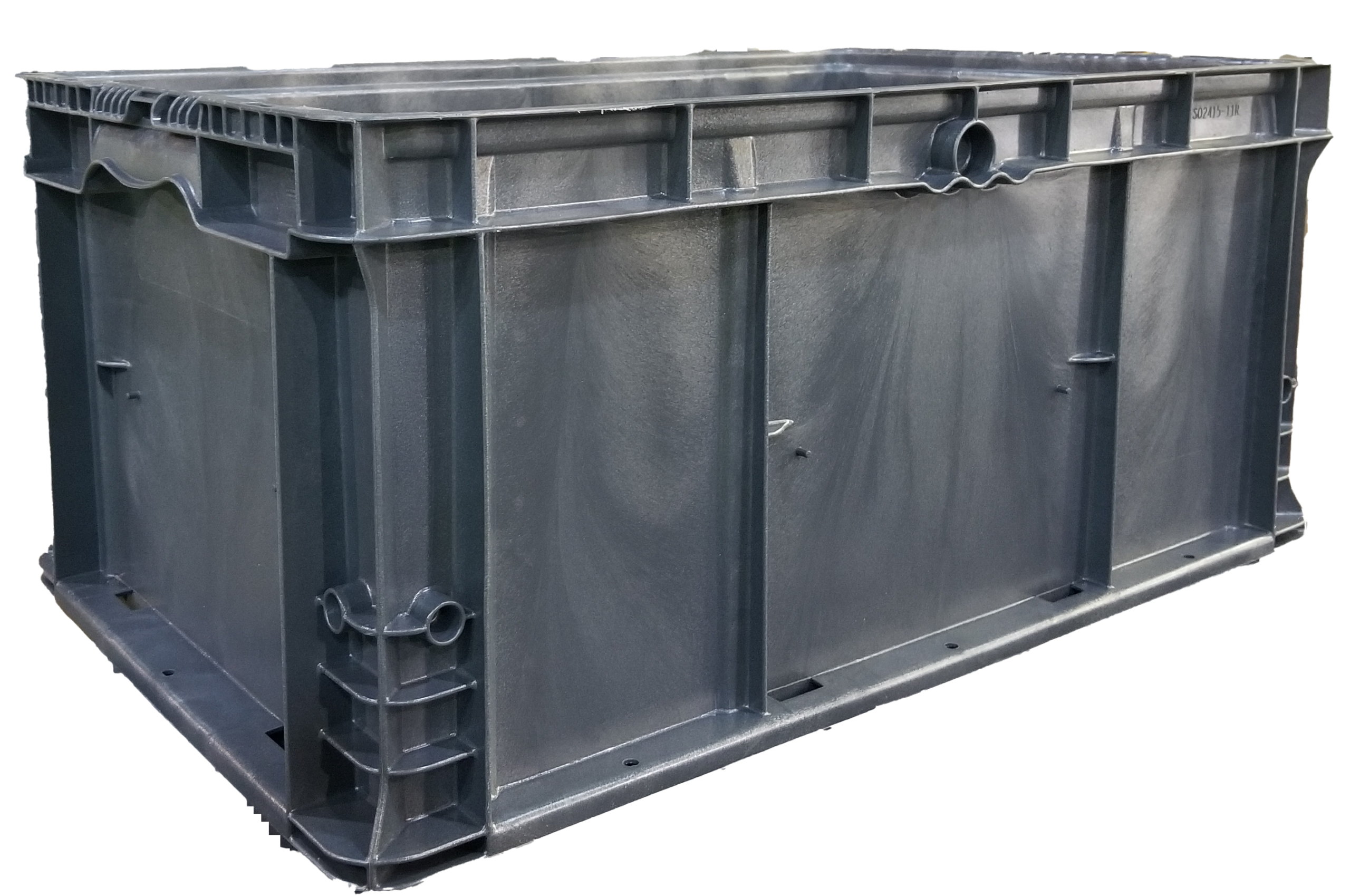 New HPJ Industries  24" x 15" x 11" Gray Hand Tote Reinforced Bottom