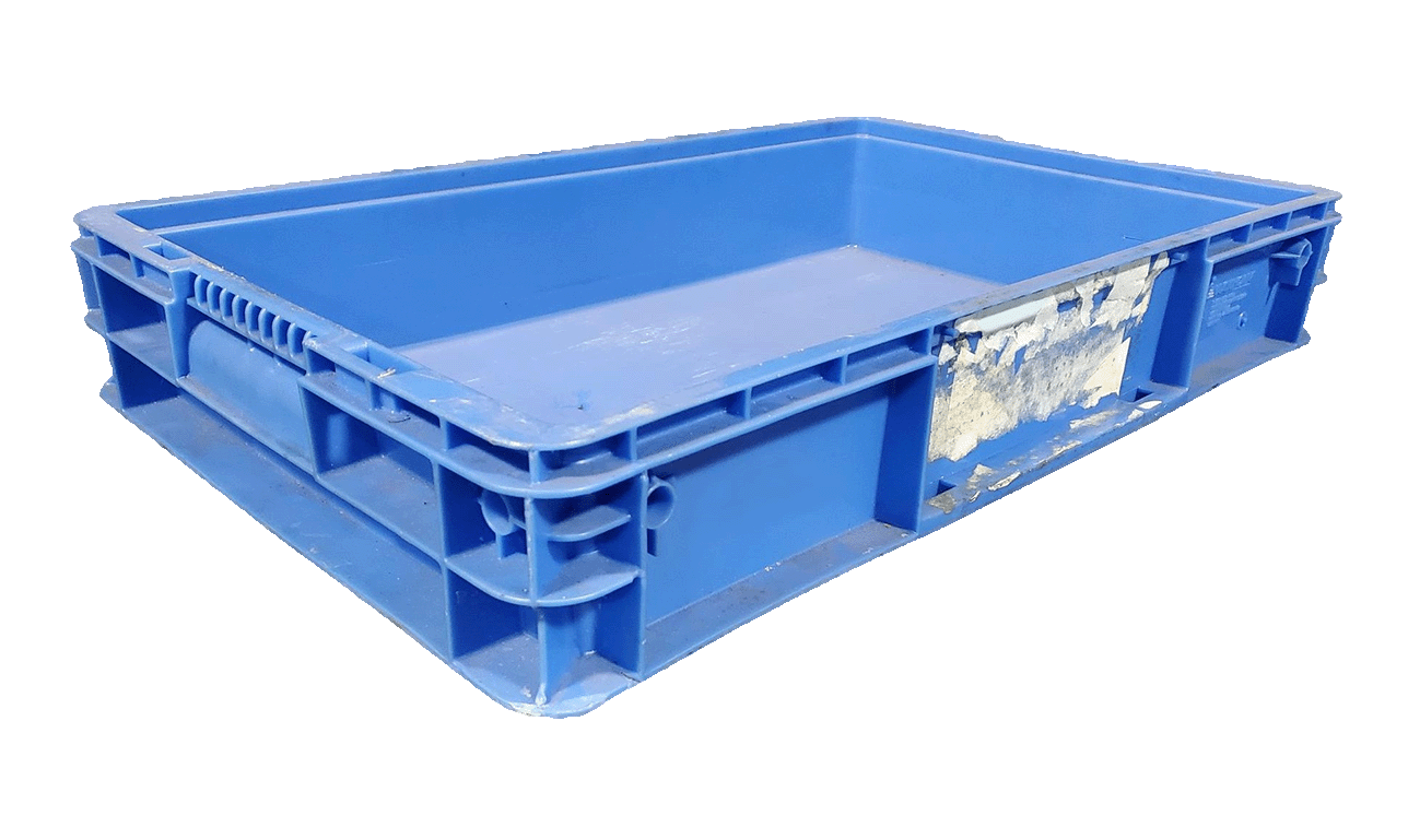 Used HPJ Industries  24" x 15" x 4" Blue Hand Tote Smooth Bottom