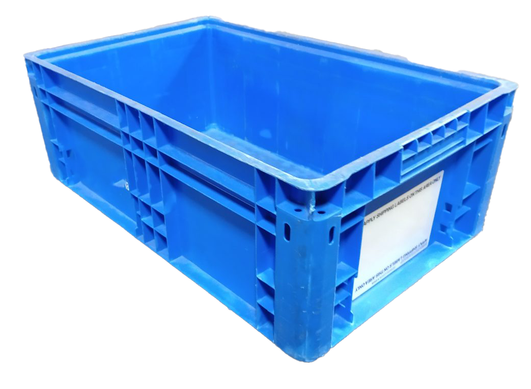 Used HPJ Industries  24" x 15" x 8" Blue Hand Tote Smooth Bottom