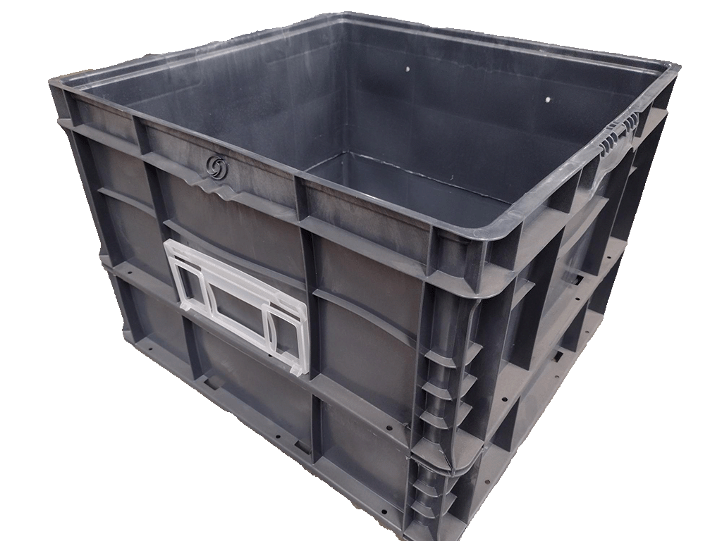 Used HPJ Industries  24" x 22" x 16" Gray Cut/Weld Hand Tote Reinforced Bottom