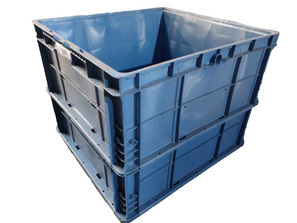 Used HPJ Industries  24" x 22" x 18" Blue Cut/Weld Hand Tote Reinforced Bottom