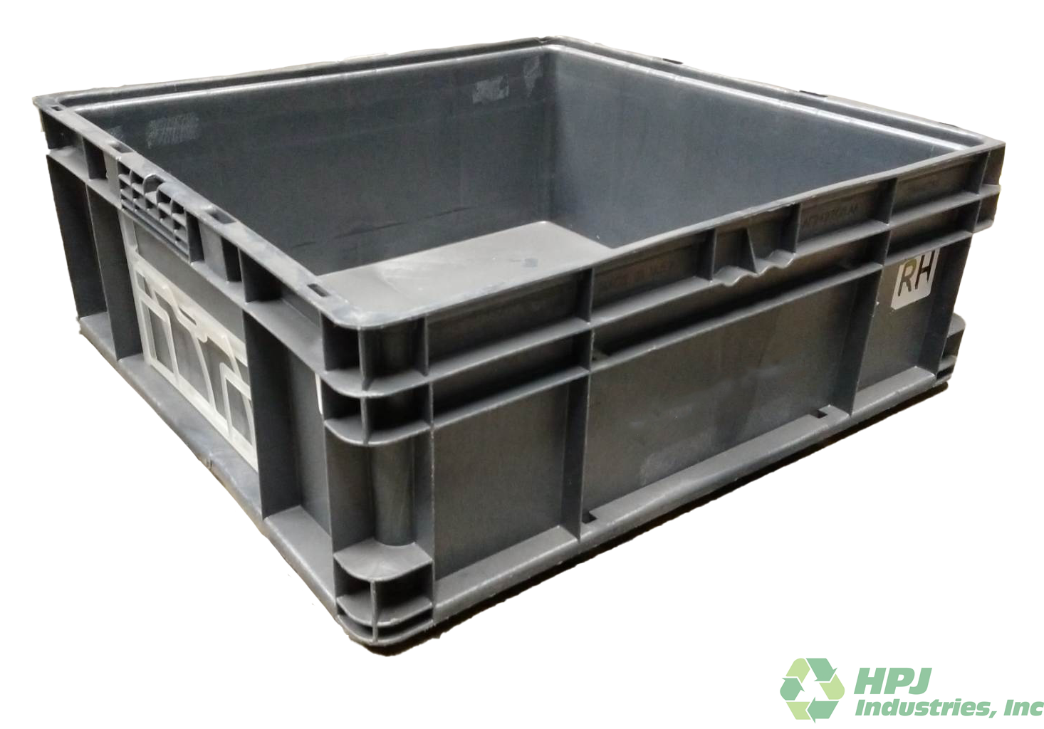 Used HPJ Industries  24" x 22" x 8" Gray Hand Tote Smooth Bottom