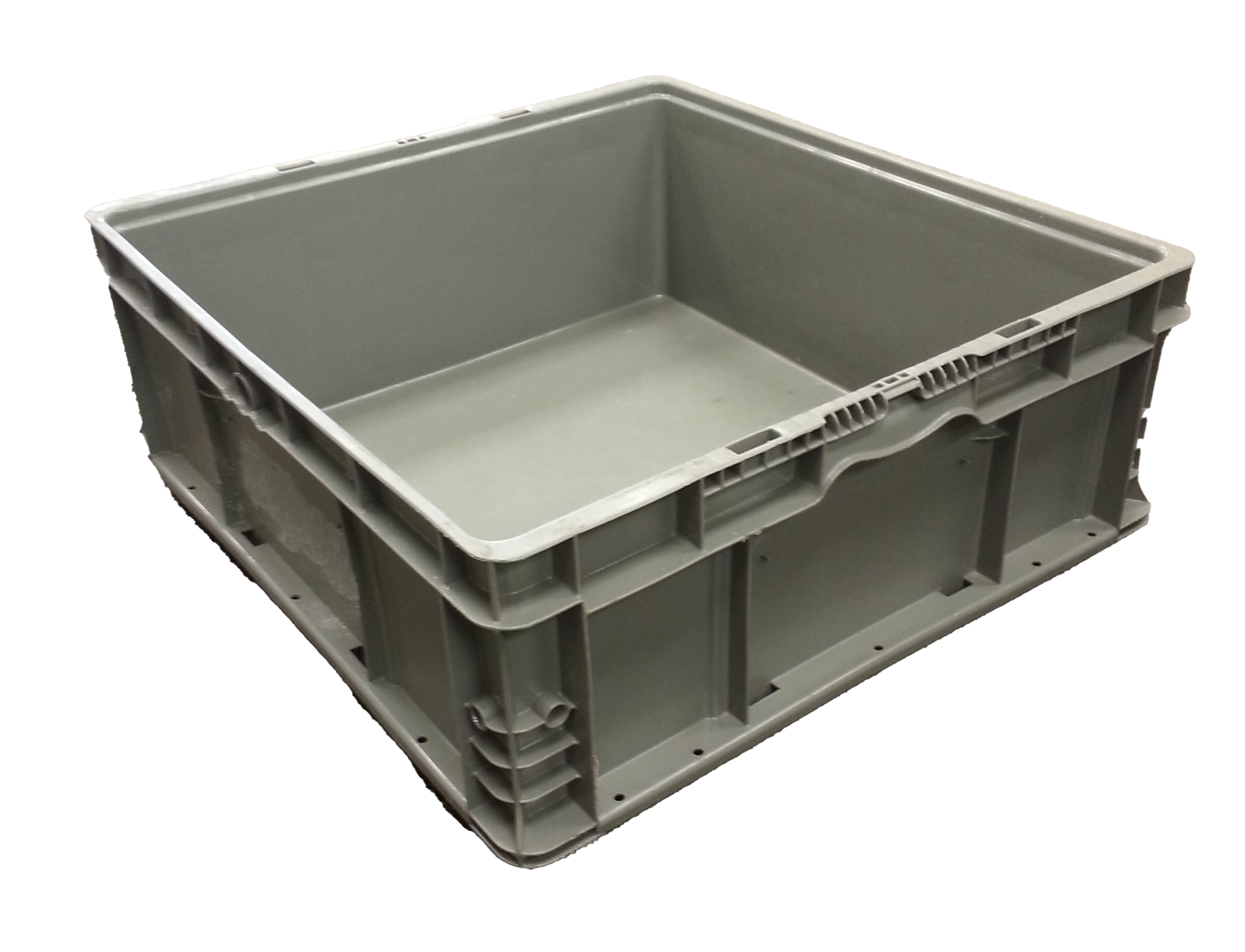 Used HPJ Industries  24" x 22" x 9" Gray Hand Tote Smooth Bottom