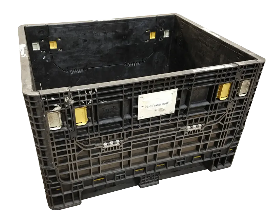 Reconditioned HPJ Industries 40" x 48" x 30" All Black Bulk Container