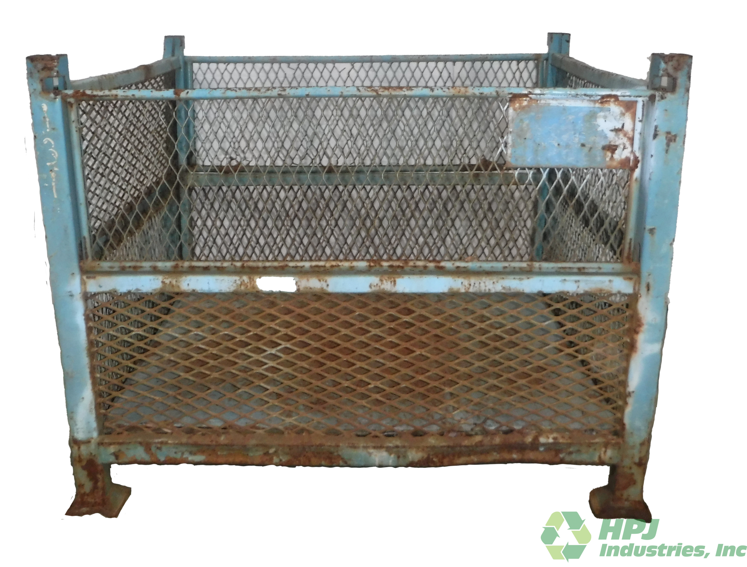Used HPJ Industries 40" x 32" x 32" Wire Basket 34" Side - 2 Drop Doors