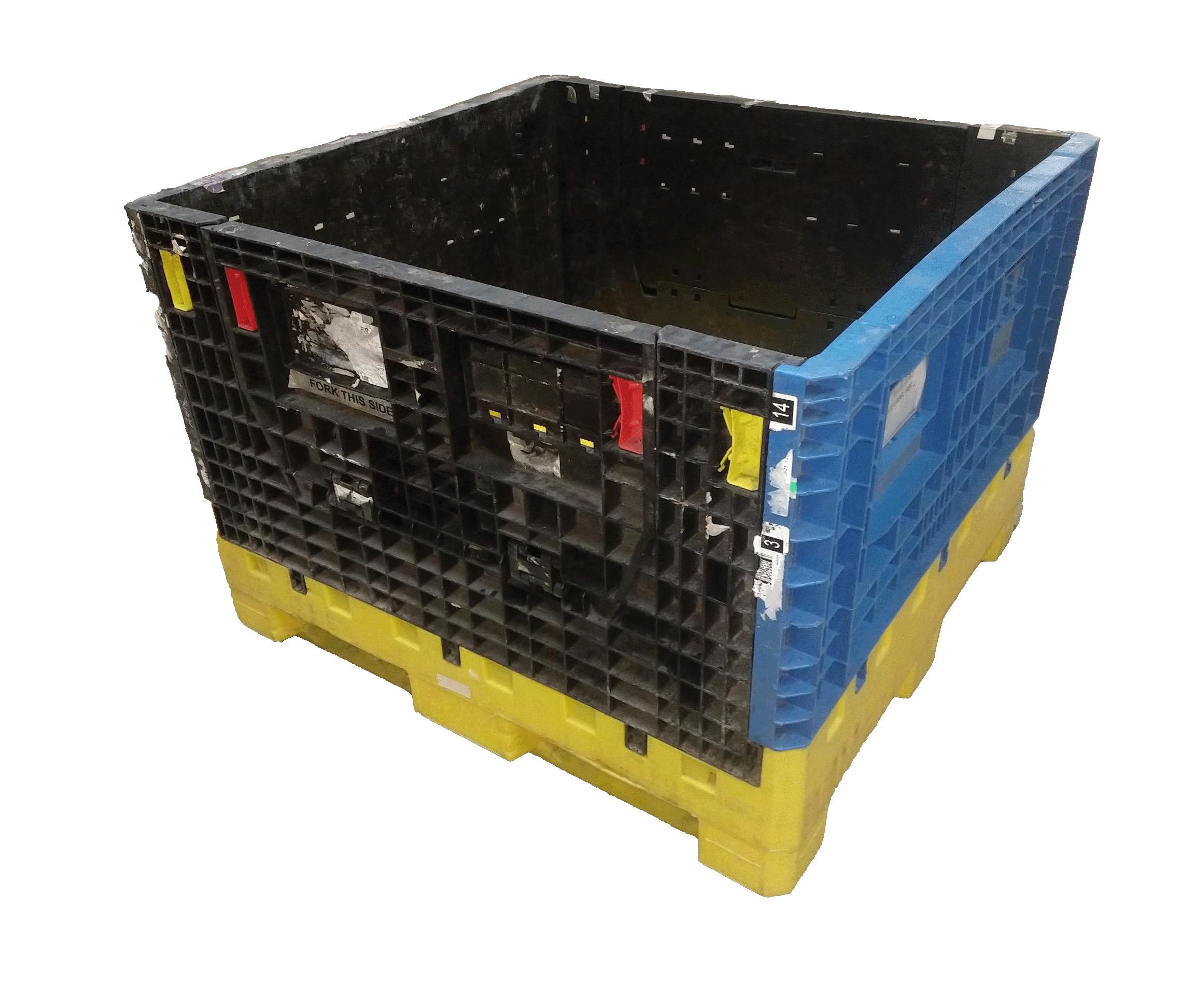 Reconditioned HPJ Industries 45" x 48" x 34" Mixed Color All Good Runner Bulk Container