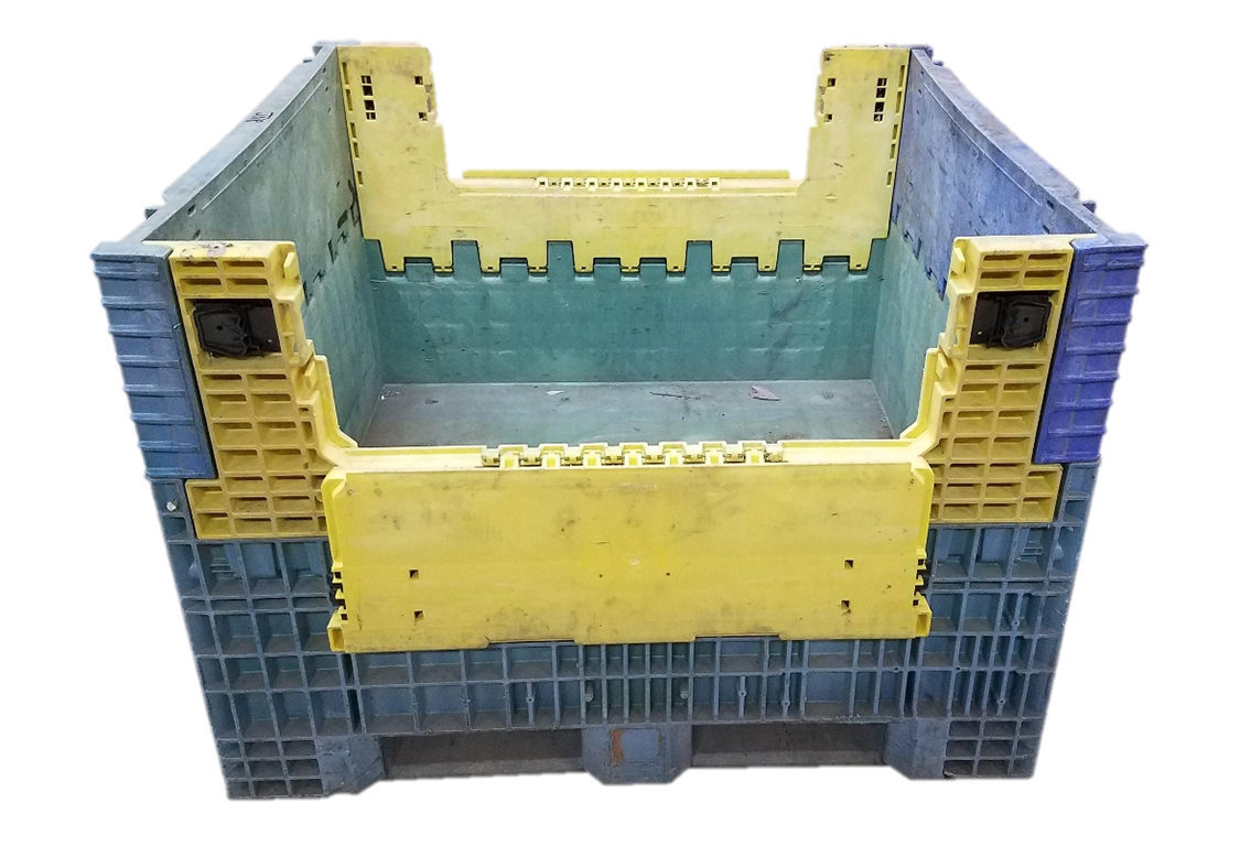 Reconditioned HPJ Industries 45" x 48" x 35" Mixed Color Storage Bottom Bulk Container