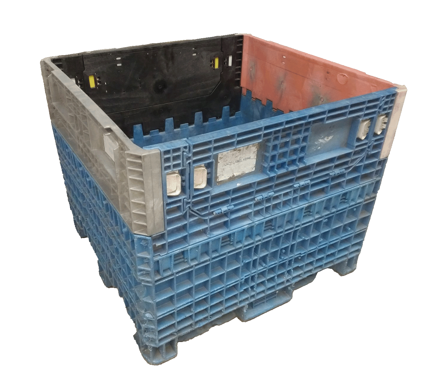 Reconditioned HPJ Industries 45" x 48" x 39" Mixed Color Storage Bottom Bulk Container