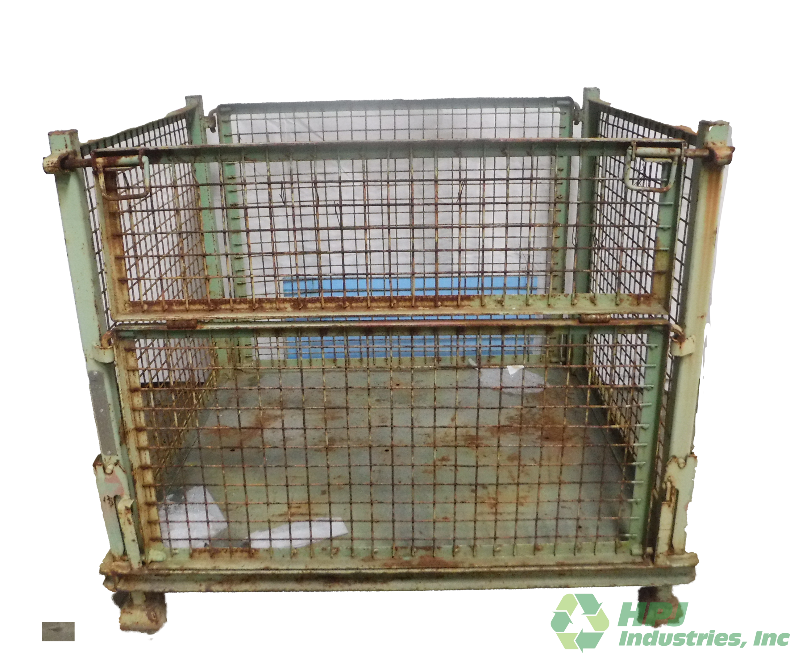 Used HPJ Industries 47" x 39" x 35" Collapsible Wire Basket  47" Side - 1 Drop Door