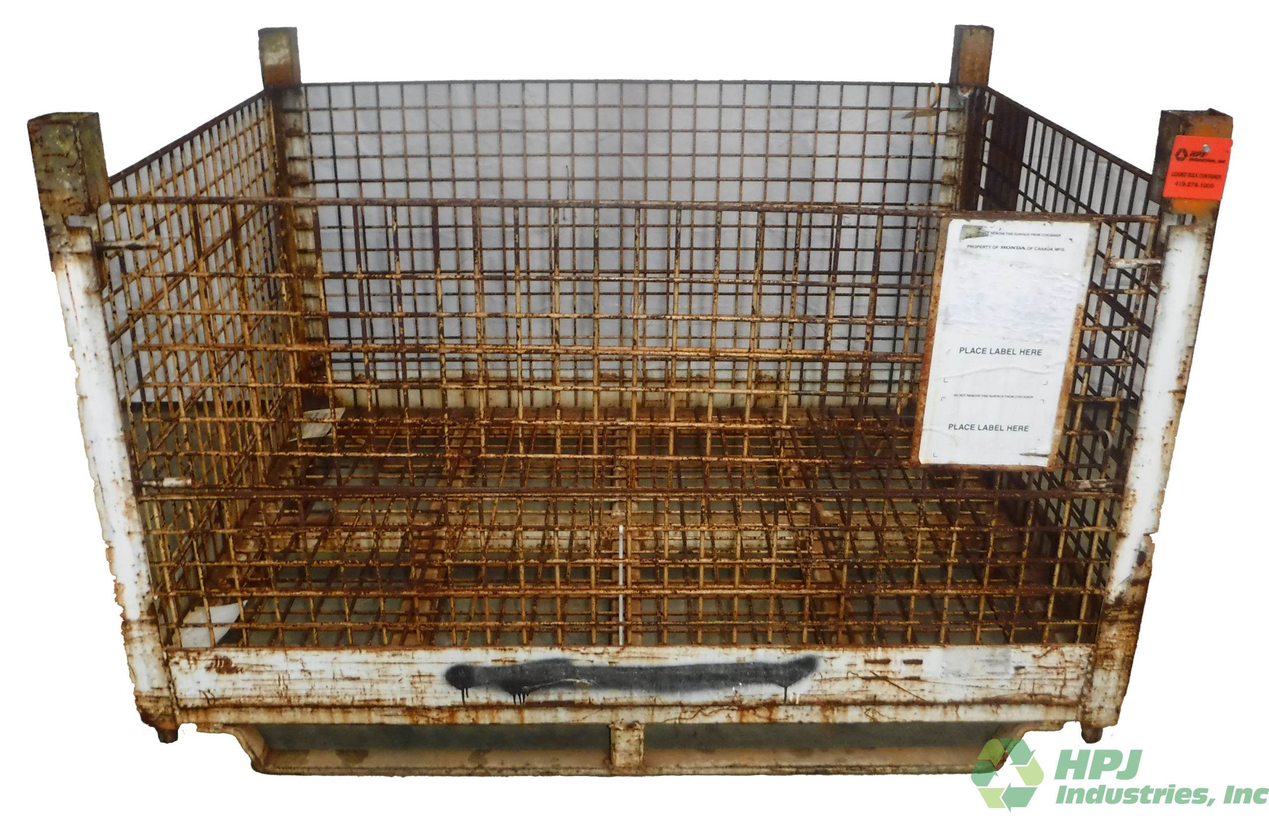 Used HPJ Industries 58" x 45" x 39" Wire Basket  58" Side and 45" Side - 2 Drop Doors