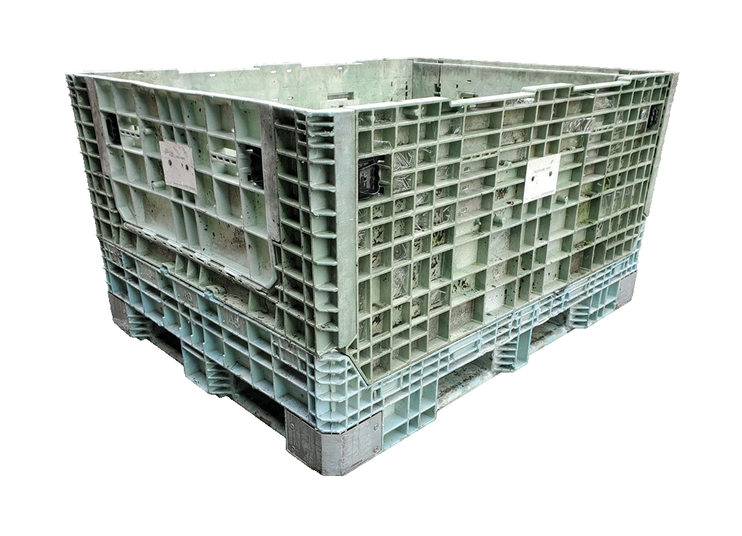 Reconditioned HPJ Industries 62" x 48" x 34" Mixed Color 48" Side Bulk Container - 2 Drop Doors