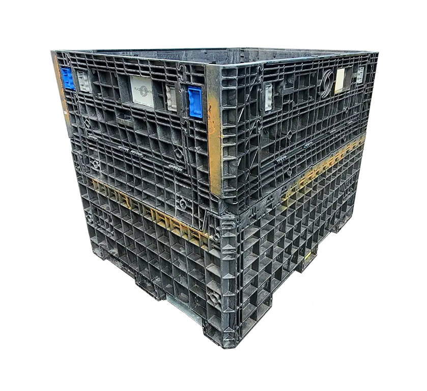 Reconditioned HPJ Industries 62" x 48" x 50" All Black Bulk Container - 4 Drop Doors