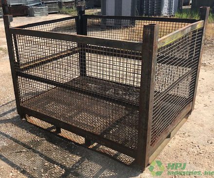 Used HPJ Industries 63" x 48" x 46" Wire Basket  63" Side and 48" Side - 2 Drop Doors