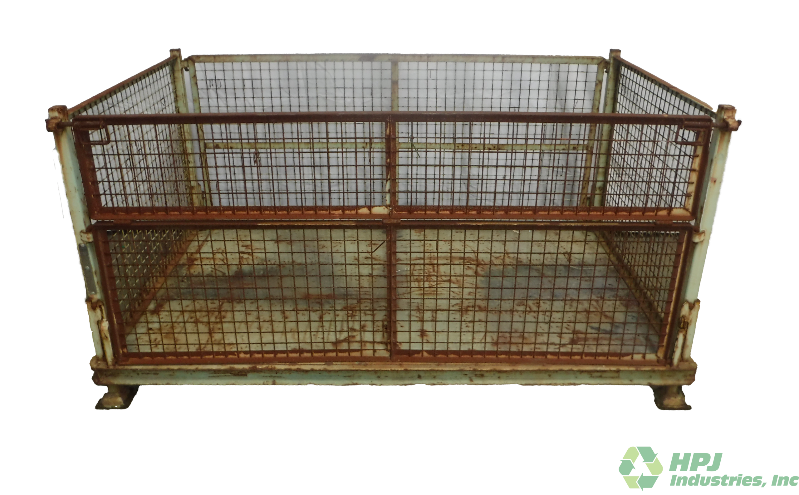 Used HPJ Industries 79" x 47" x 38" Collapsible Wire Basket  79" Side - 1 Drop Door