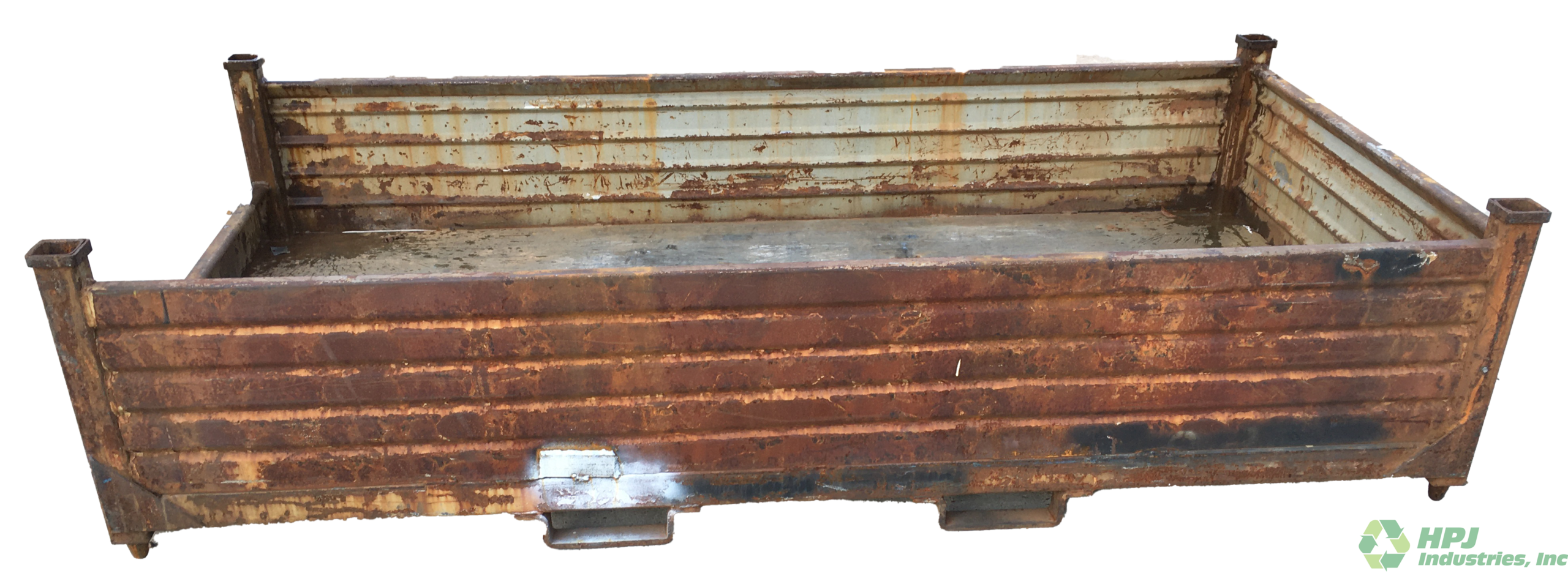 Used HPJ Industries 96" x 48" x 24" Steel Tub 1 Half Wall 48" Side