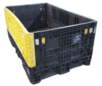 Reconditioned HPJ Industries 78" x 48" x 34" Mixed Color Bulk Container - 2 Drop Doors
