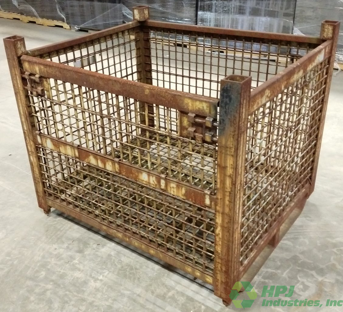 Used HPJ Industries 48" x 40" x 33.5" Wire Basket  48" Side - 1 Drop Door