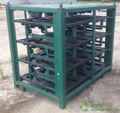 Used HPJ Industries 60" x 40" x 52" Steel Rack 4 Lift Trays Opening on 60" Side