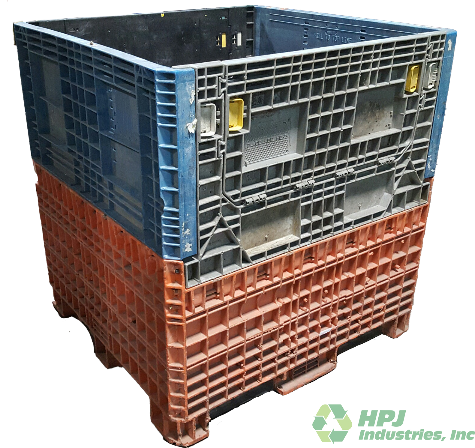 Reconditioned HPJ Industries 45" x 48" x 50" Mixed Color Bulk Container